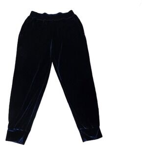 Fabletics Navy Blue Velvet Jogger Pants XS Velour Lounge Athleisure